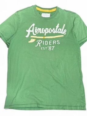 Y2K Aeropostale Distressed Green Graphic Tee